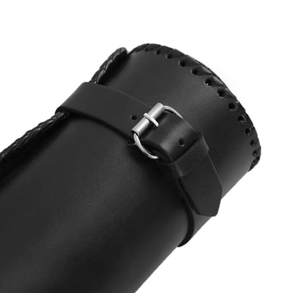ApexMoto Premium Large Leather Round Tool Bag