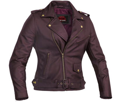 Rose Glow Women's Oxblood Fashion Leather Jacket