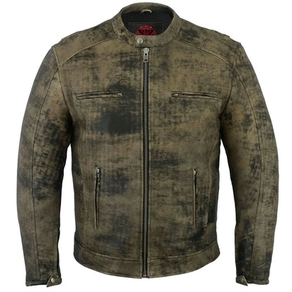 Men's Antique Brown Motorcycle Cruiser Jacket