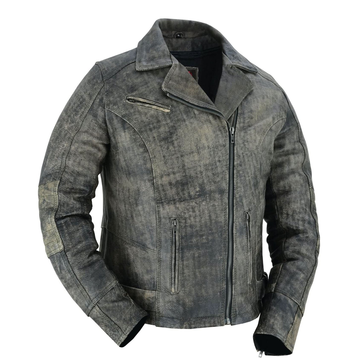 Shen Antique Brown Women's Leather Motorcycle Jacket
