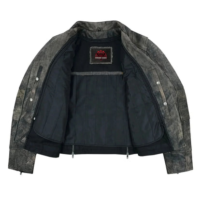 Shen Antique Brown Women's Leather Motorcycle Jacket