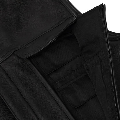 NightSentinel - Men’s Leather Motorcycle Vest
