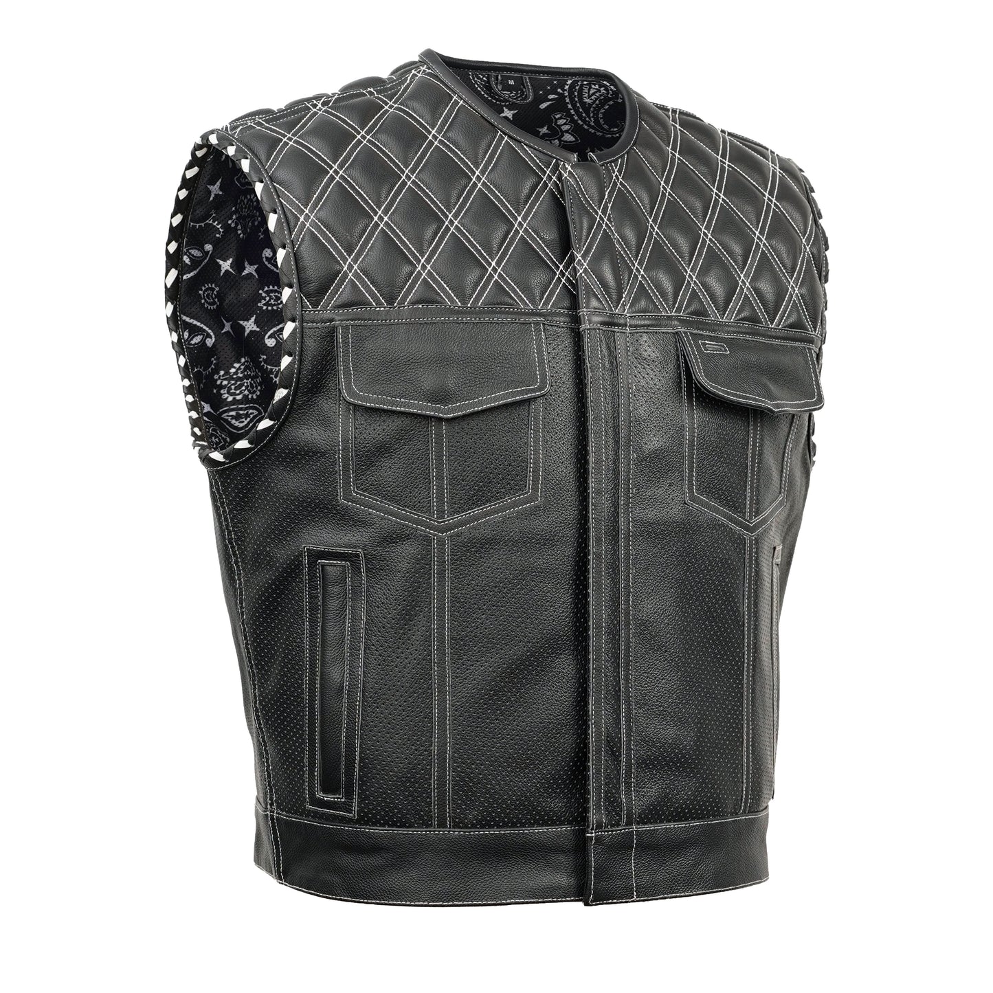Blaze Lowcut Chrome Phantom Men's Leather Vest