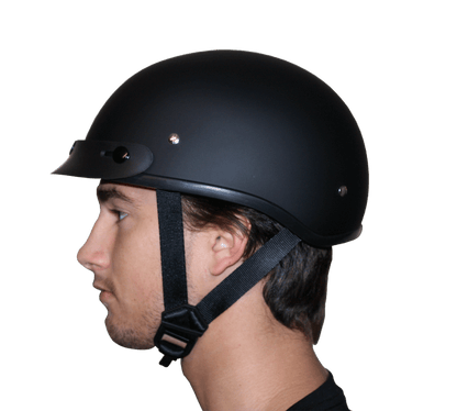 DOT Approved Daytona Motorcycle Half Face Helmet - Skull Cap Graphics for Men & Women, Scooters, ATVs, UTVs & Choppers - W/ Ignite Grey