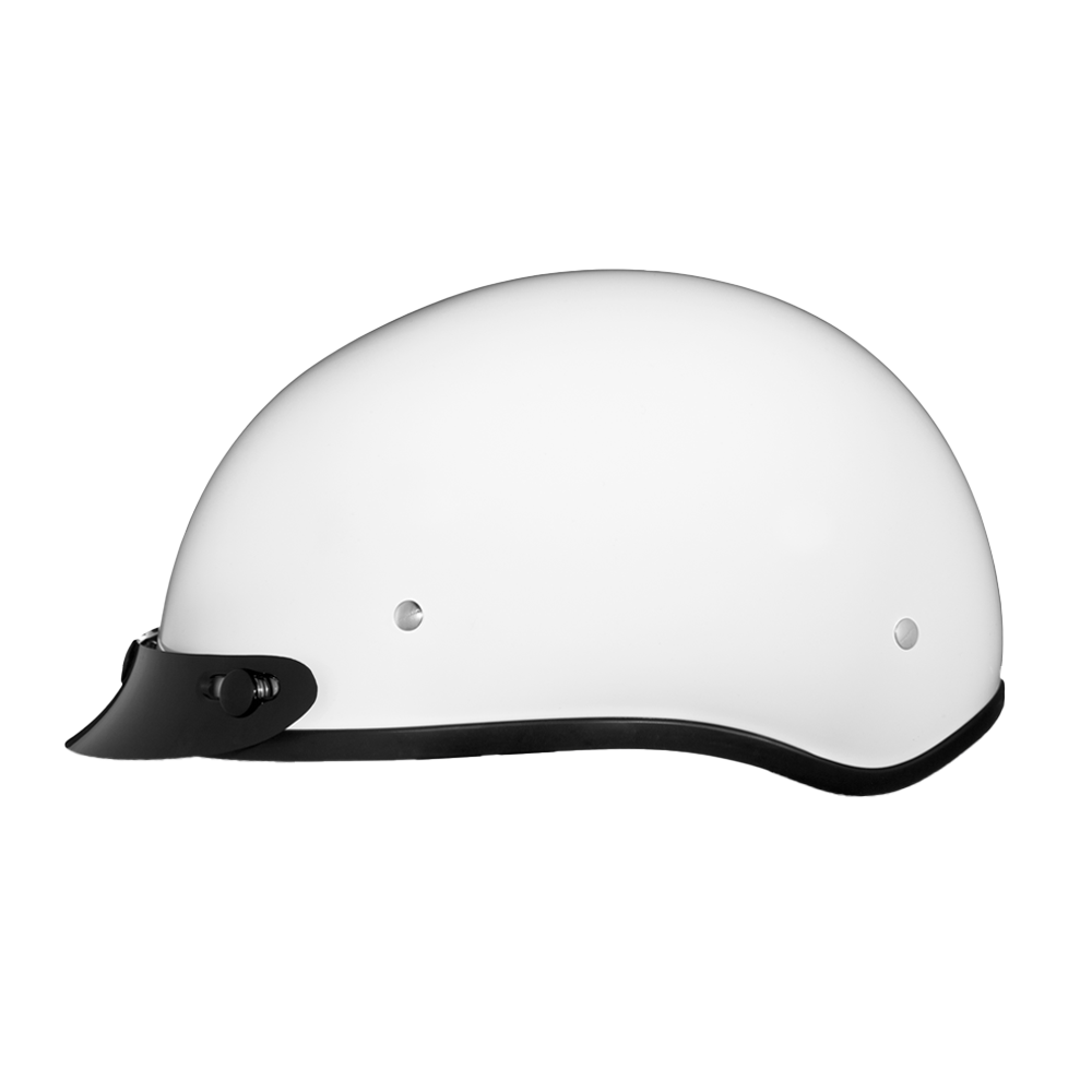 DOT Approved Daytona Skull Cap Half Shell Motorcycle Helmet - Beanie Style for Motorcycles, Cruisers, Scooters, and Mopeds - Hi-Gloss White
