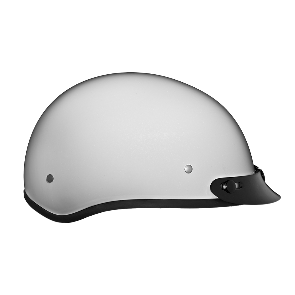 DOT Approved Daytona Skull Cap Half Shell Motorcycle Helmet - Beanie Style for Motorcycles, Cruisers, Scooters, and Mopeds - Pearl White