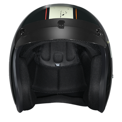 DOT Approved Daytona Cruiser Open Face Motorcycle Helmet - Men, Women & Youth - With Visor & Graphics - W/ Daytona 3th