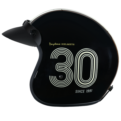 DOT Approved Daytona Cruiser Open Face Motorcycle Helmet - Men, Women & Youth - With Visor & Graphics - W/ Daytona 3th