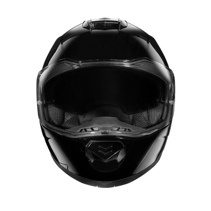 Daytona Glide Modular Motorcycle Helmet - DOT Approved, Bluetooth Ready, Dual Visor, Men/Women/Youth - Hi-Gloss Black