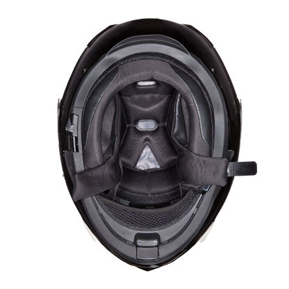 Daytona Glide Modular Motorcycle Helmet - DOT Approved, Bluetooth Ready, Dual Visor, Men/Women/Youth - Hi-Gloss Black