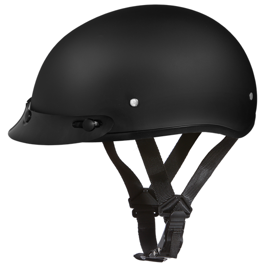 DOT Approved Daytona Skull Cap Helmet – Dull Black Helmets Daytona Helmets