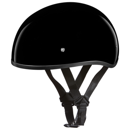 D1-ANS D.O.T. DAYTONA SKULL CAP W/O VISOR - HI-GLOSS BLACK Helmets Daytona Helmets