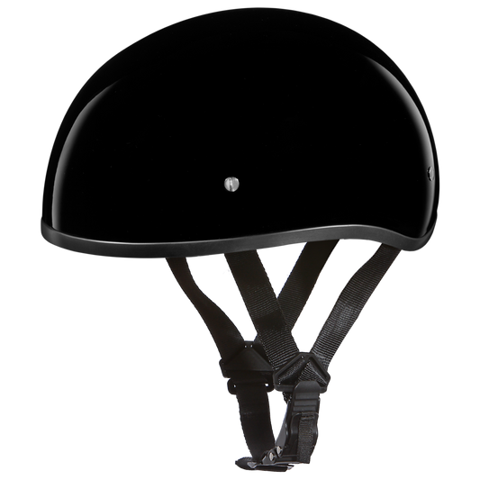 D1-ANS D.O.T. DAYTONA SKULL CAP W/O VISOR - HI-GLOSS BLACK Helmets Daytona Helmets