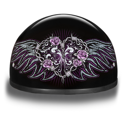 D6-BWH D.O.T. DAYTONA SKULL CAP - W/ BARBED WIRE HEART Helmets Daytona Helmets