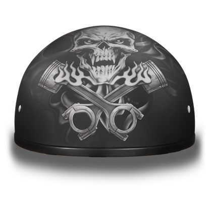 D6-PS D.O.T. DAYTONA SKULL CAP - W/ PISTONS SKULL Helmets Daytona Helmets