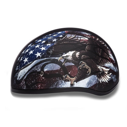 D6-USA ‘DAYTONA SKULL CAP’ with USA Flag and Eagle Half Face Helmet Helmets Daytona Helmets