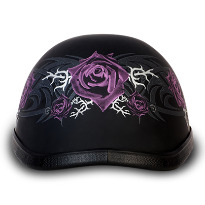 6002PR EAGLE- W/ PURPLE ROSE Non-DOT Helmets Daytona Helmets