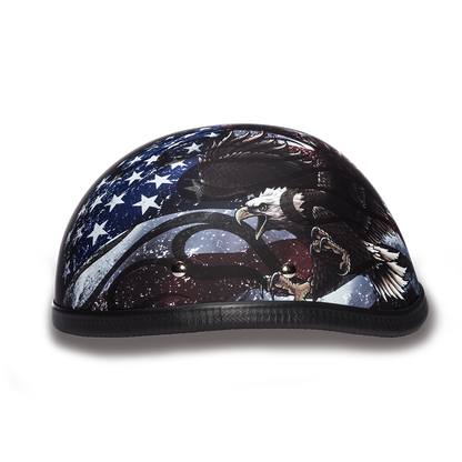6002USA EAGLE- W/ FLAMES USA Non-DOT Helmets Daytona Helmets