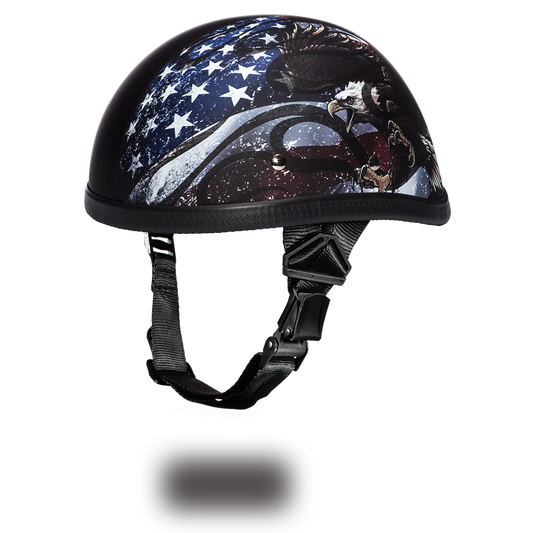 6002USA EAGLE- W/ FLAMES USA Non-DOT Helmets Daytona Helmets