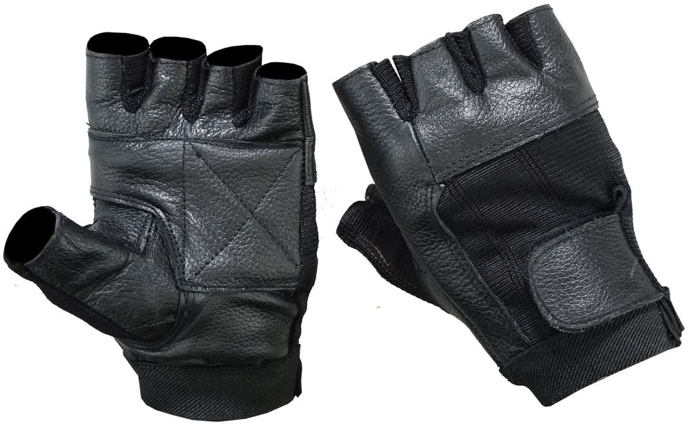 Leather/ Mesh Fingerless Glove