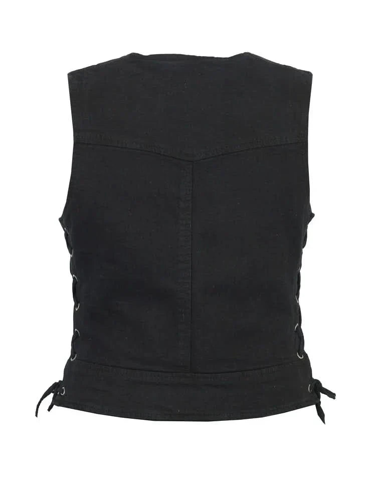 Women's Stylish Black Denim Vest