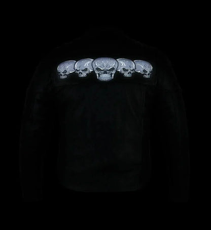 Men's Black Reflective Skulls Scooter Jacket