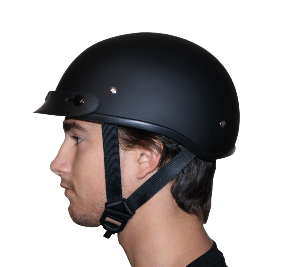 D1-ANS D.O.T. DAYTONA SKULL CAP W/O VISOR - HI-GLOSS BLACK Helmets Daytona Helmets