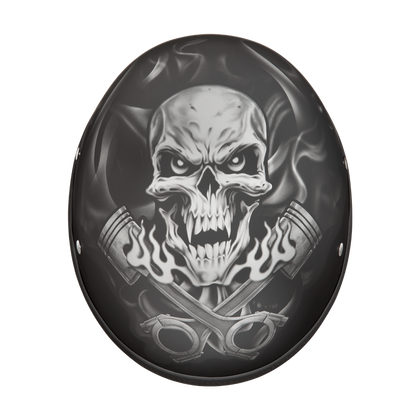 D6-PS D.O.T. DAYTONA SKULL CAP - W/ PISTONS SKULL Helmets Daytona Helmets
