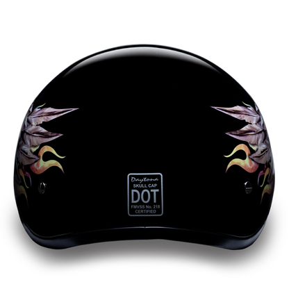 D6-SKW D.O.T. DAYTONA SKULL CAP - W/ SKULL WINGS Helmets Daytona Helmets