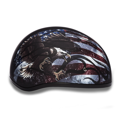 D6-USA ‘DAYTONA SKULL CAP’ with USA Flag and Eagle Half Face Helmet Helmets Daytona Helmets