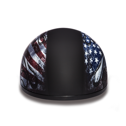 D6-USA ‘DAYTONA SKULL CAP’ with USA Flag and Eagle Half Face Helmet Helmets Daytona Helmets