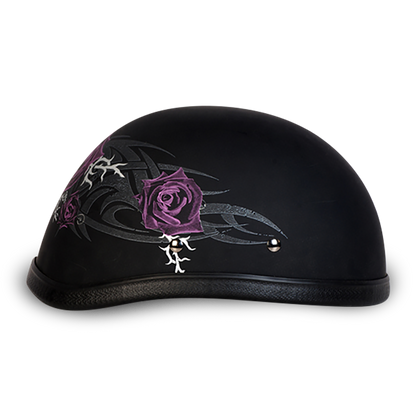 6002PR EAGLE- W/ PURPLE ROSE Non-DOT Helmets Daytona Helmets