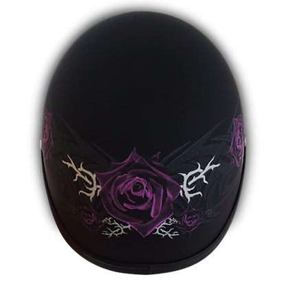 6002PR EAGLE- W/ PURPLE ROSE Non-DOT Helmets Daytona Helmets