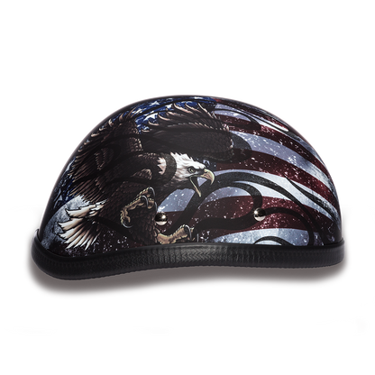 6002USA EAGLE- W/ FLAMES USA Non-DOT Helmets Daytona Helmets