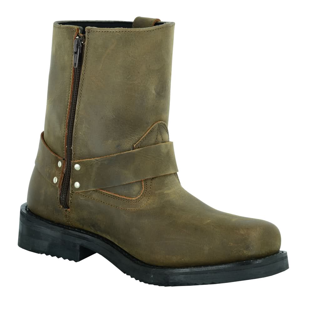Ghoststep Men's 7"  Motorcycle Leather Boots – Brown