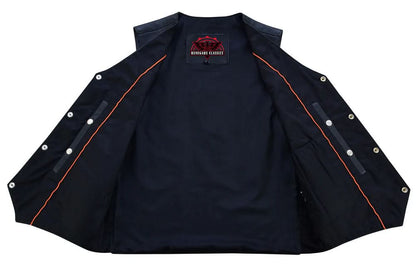 Men's Single Back Panel motorcycle vest