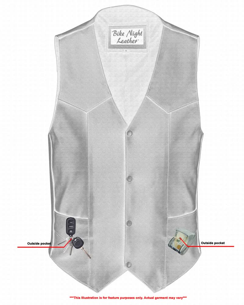Men's Plain Side Economy Vest - Black